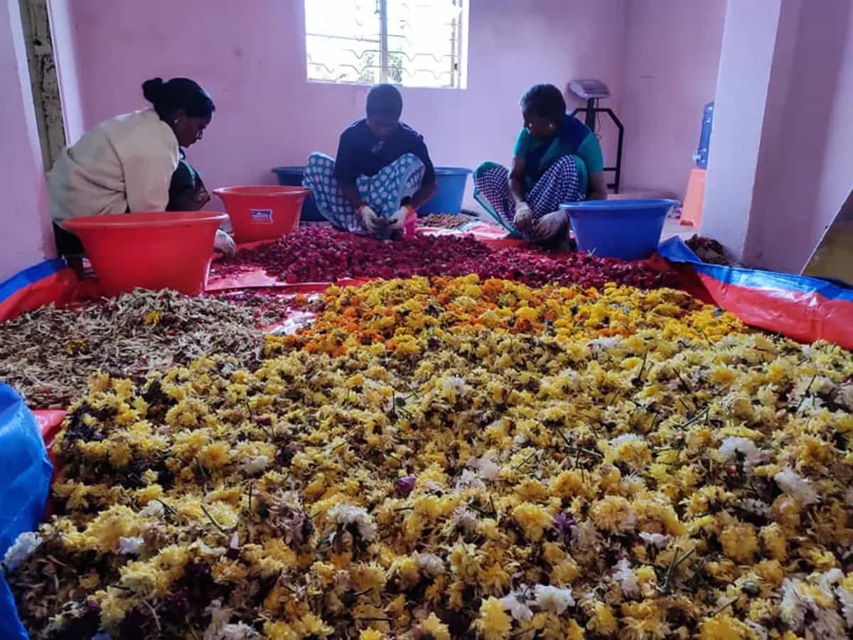Cuoio vegano fiori India