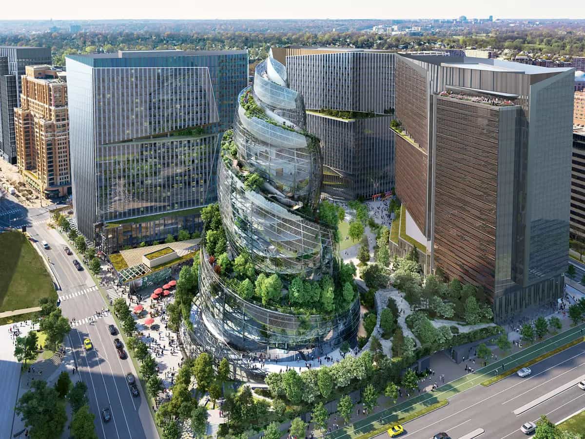 Il progetto per la nuova sede di Amazon ad Arlington (Virginia) include un edificio a forma di spirale ricoperto dagli alberi