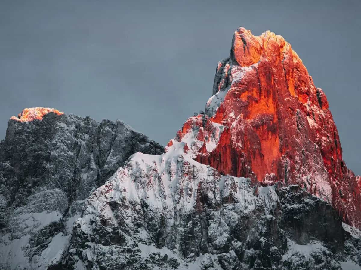 monte che si abbassa
