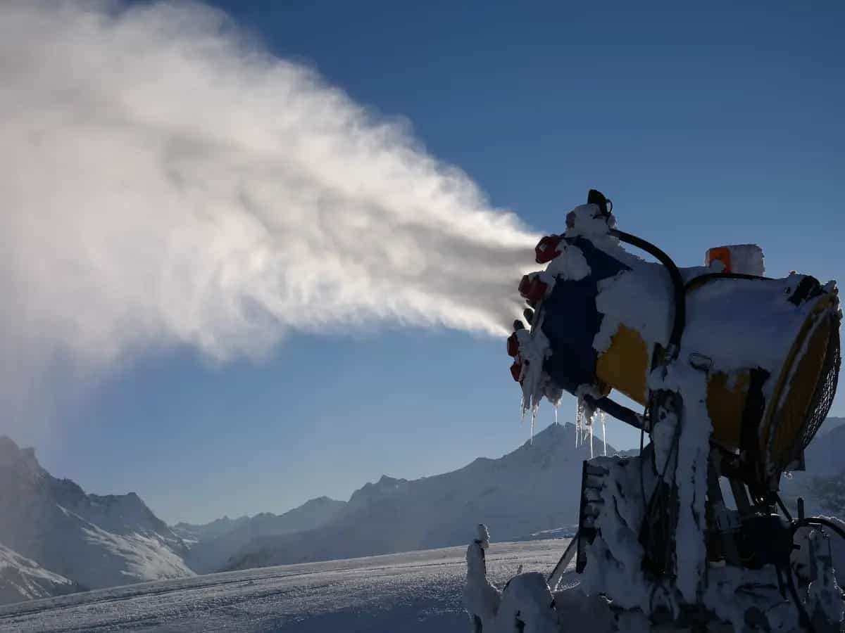 neve artificiale alte temperature