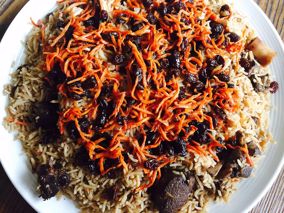 Quabili pulao riso e agnello per il piatto nazionale afghano