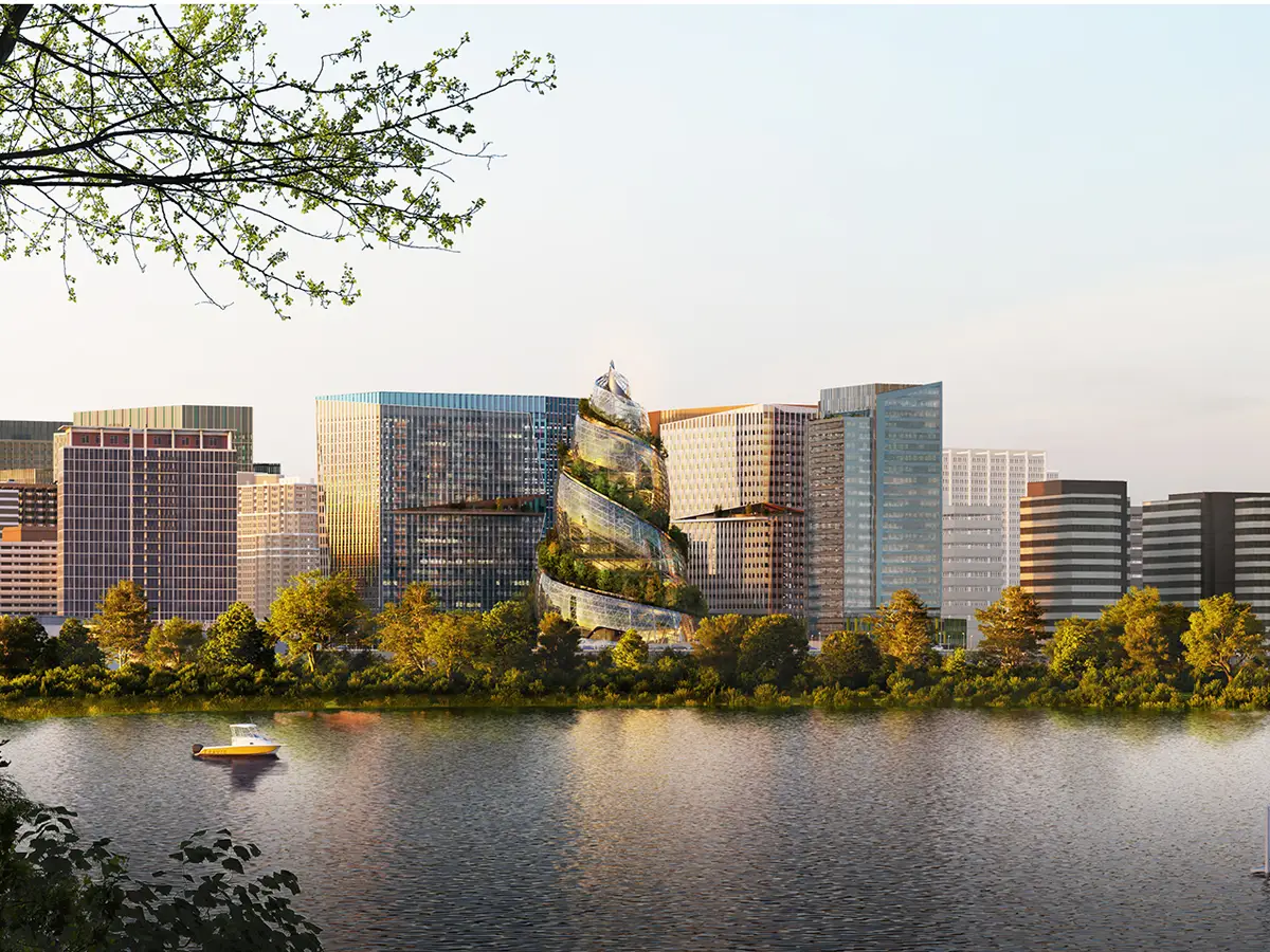 Il progetto per la nuova sede di Amazon ad Arlington (Virginia) include un edificio a forma di spirale ricoperto dagli alberi